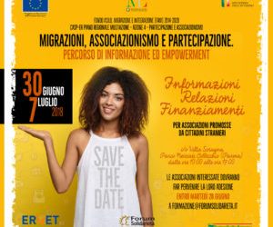 Migrazioni e partecipazione – Un percorso per l’empowerment di associazioni promosse da stranieri. 30 giugno e 7 luglio
